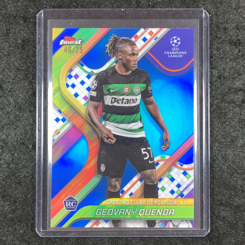 2024-25 Topps Finest UEFA Club Comp GEOVANY QUENDA Rookie Base Blue 46/75 #116