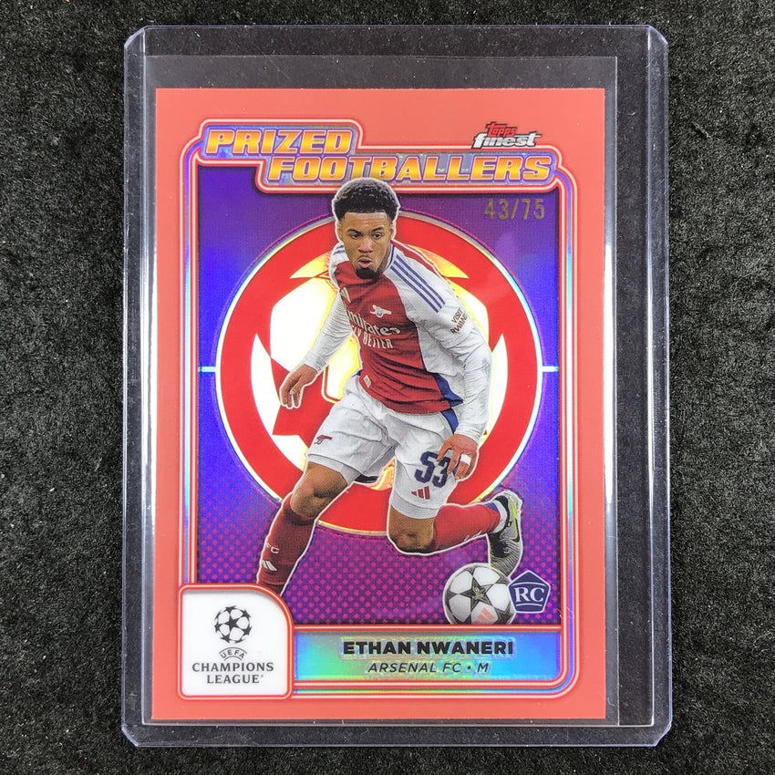 2024-25 Finest UEFA Club Comp ETHAN NWANERI Prized Footballers Rookie Gold 43/75