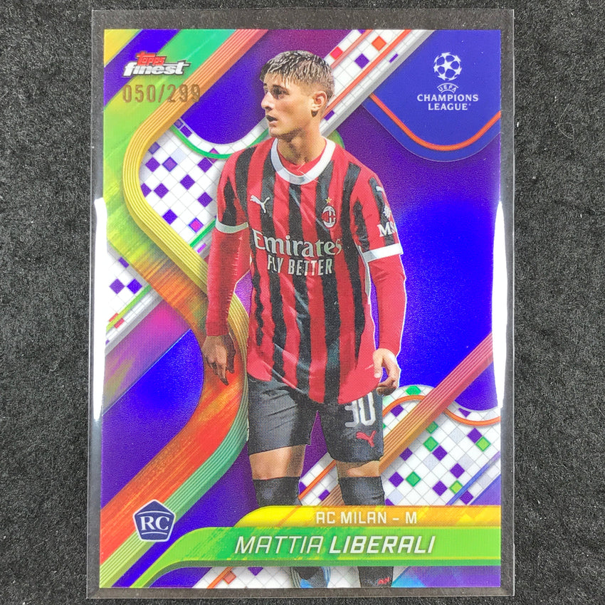 2024-25 Topps Finest UEFA Club Comp MATTIA LIBERALI Rookie Base Purple /299 #78