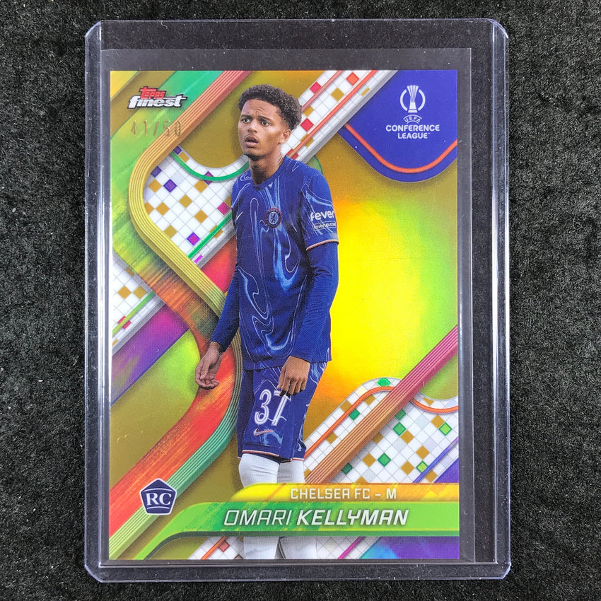 2024-25 Topps Finest UEFA Club Comp OMARI KELLYMAN Rookie Base Gold 41/50 #142