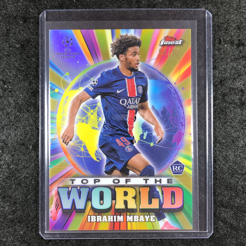 2024-25 Finest UEFA Club Comp IBRAHIM MBAYE Top of the World Rookie Gold 50/50