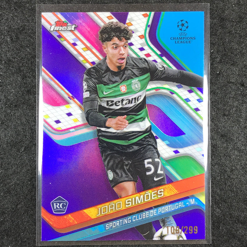 2024-25 Topps Finest UEFA Club Comp JOAO SIMOES Rookie Base Purple /299 #83