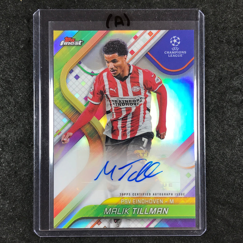 2024-25 Topps Finest UEFA Club Comp MALIK TILLMAN Base Auto Refractor #MK (A)