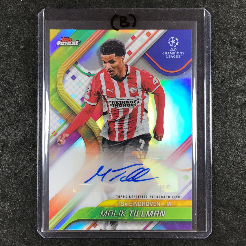 2024-25 Topps Finest UEFA Club Comp MALIK TILLMAN Base Auto Refractor #MK (B)