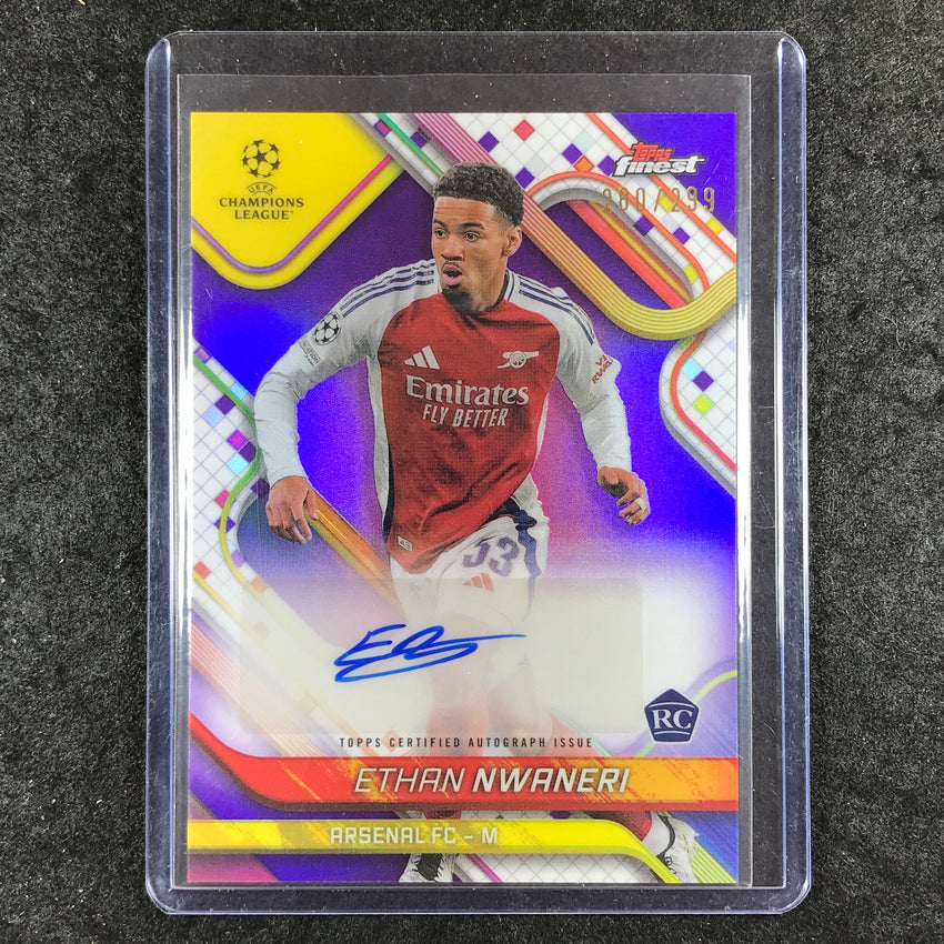 2024-25 Topps Finest UEFA Club Comp ETHAN NWANERI Rookie Auto Purple 280/299