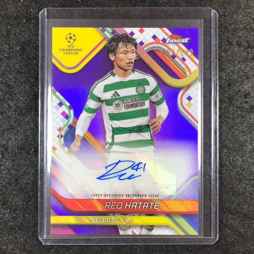 2024-25 Topps Finest UEFA Club Comp REO HATATE Base Auto Purple 63/299