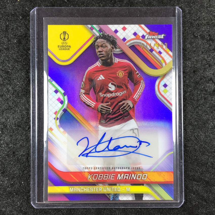 2024-25 Topps Finest UEFA Club Comp KOBBIE MAINOO Base Auto Purple 214/299