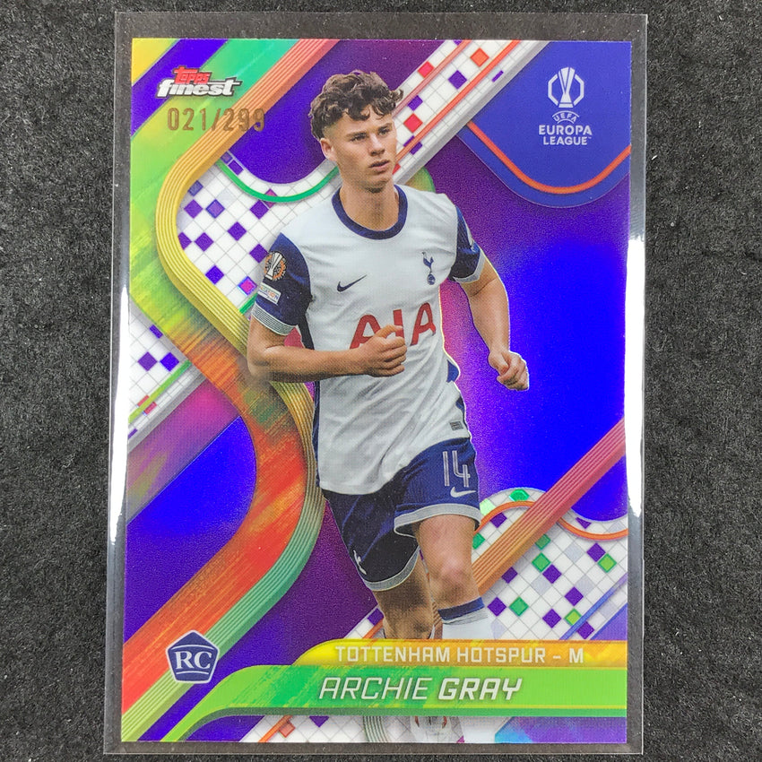 2024-25 Topps Finest UEFA Club Comp ARCHIE GRAY Rookie Base Purple /299 #102