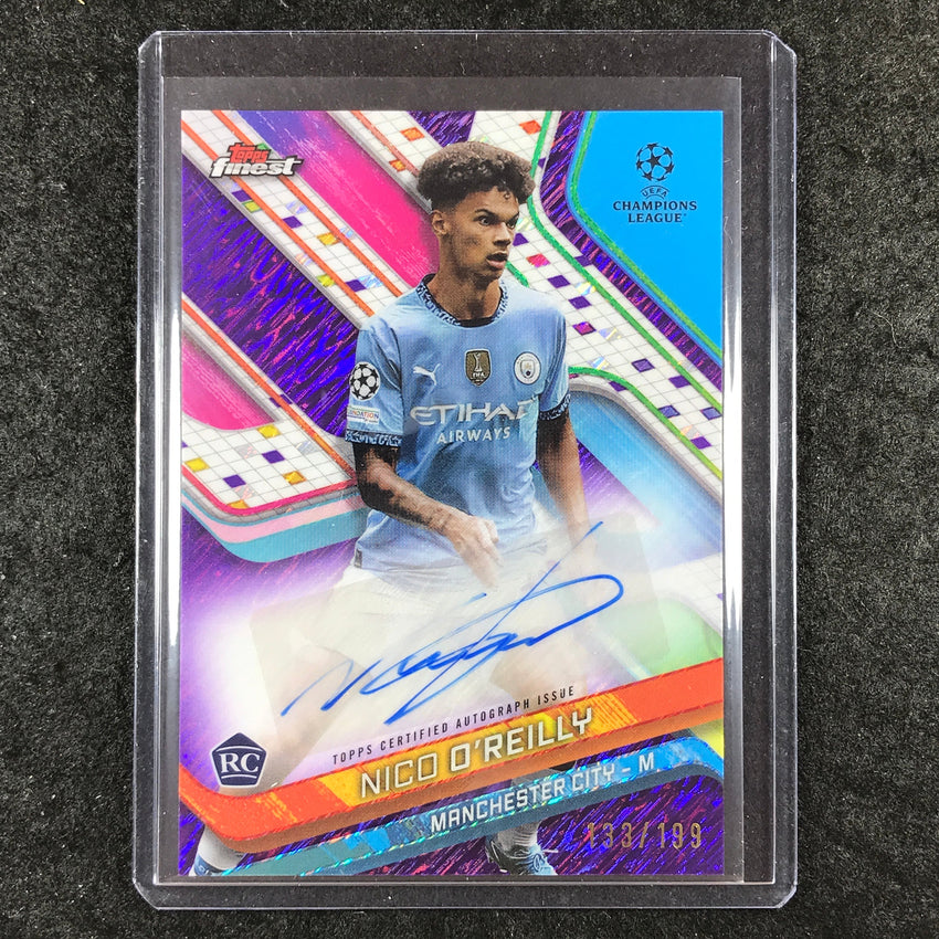 2024-25 Topps Finest UEFA Club Comp NICO O'REILLY Auto Purple Shimmer 133/199