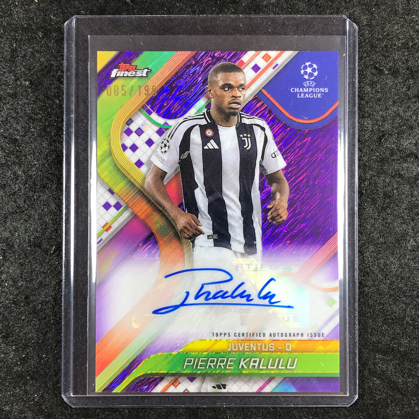2024-25 Topps Finest UEFA Club Comp PIERRE KALULU Base Auto Purple Shimmer 5/199