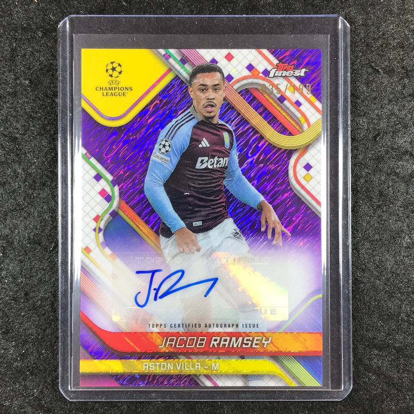 2024-25 Topps Finest UEFA Club Comp JACOB RAMSEY Base Auto Purple Shimmer 35/199