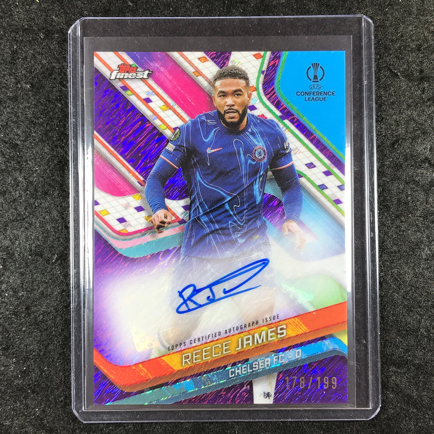 2024-25 Topps Finest UEFA Club Comp REECE JAMES Base Auto Purple Shimmer 178/199