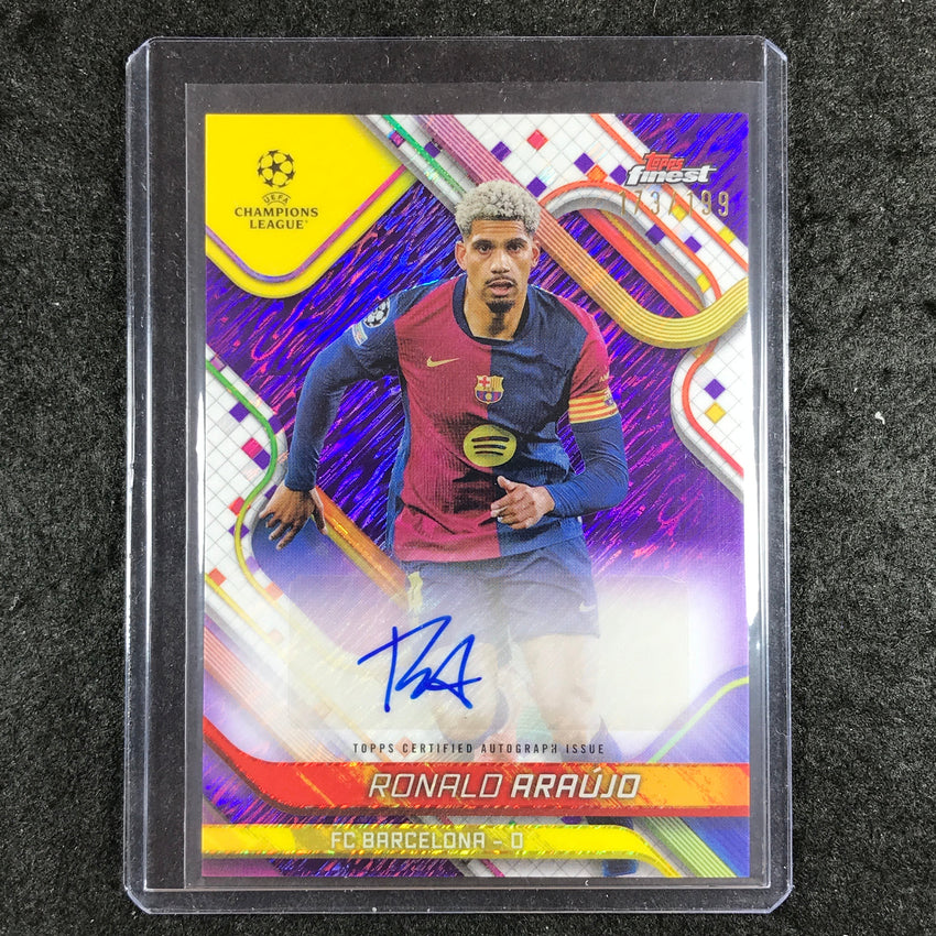 2024-25 Topps Finest UEFA Club Comp RONALD ARAUJO Auto Purple Shimmer 173/199