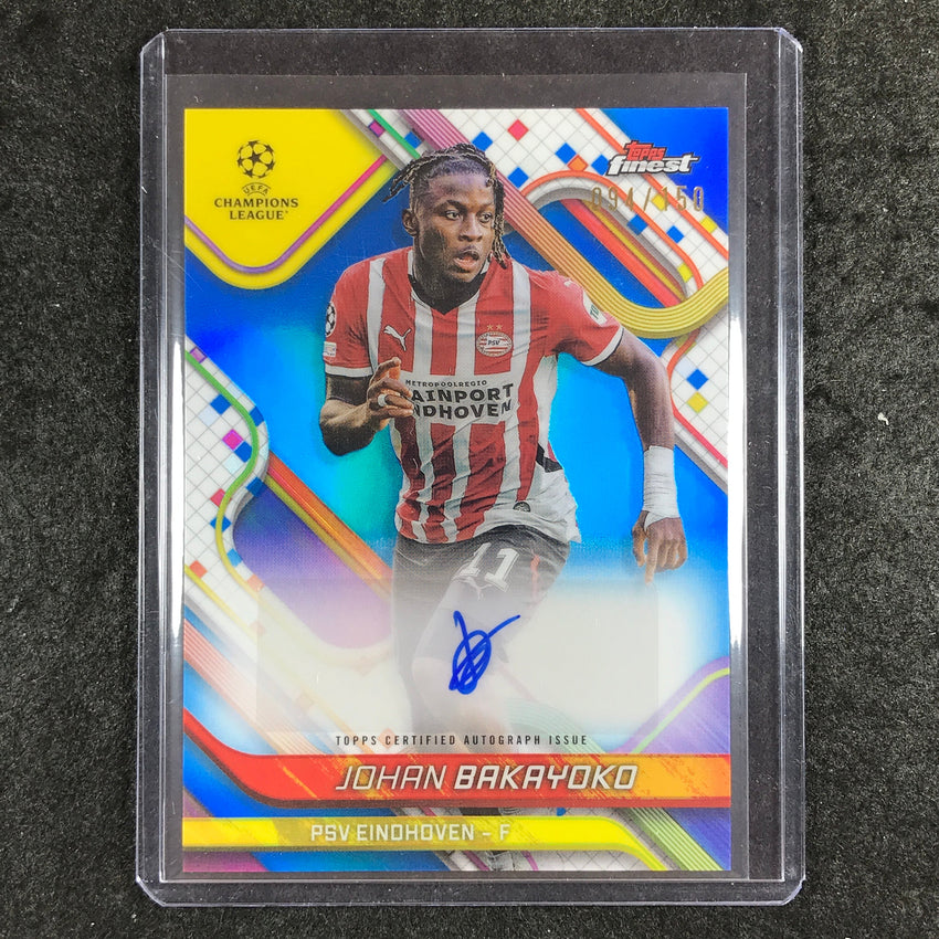 2024-25 Topps Finest UEFA Club Comp JOHAN BAKAYOKO Base Auto Blue 94/150