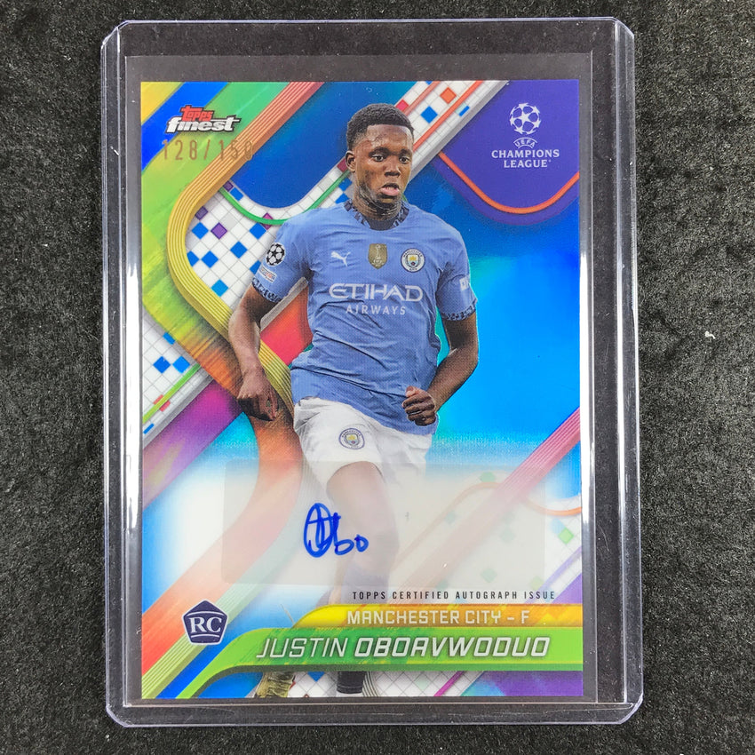 2024-25 Topps Finest UEFA Club Comp JUSTIN OBOAVWODUO Rookie Auto Blue 128/150