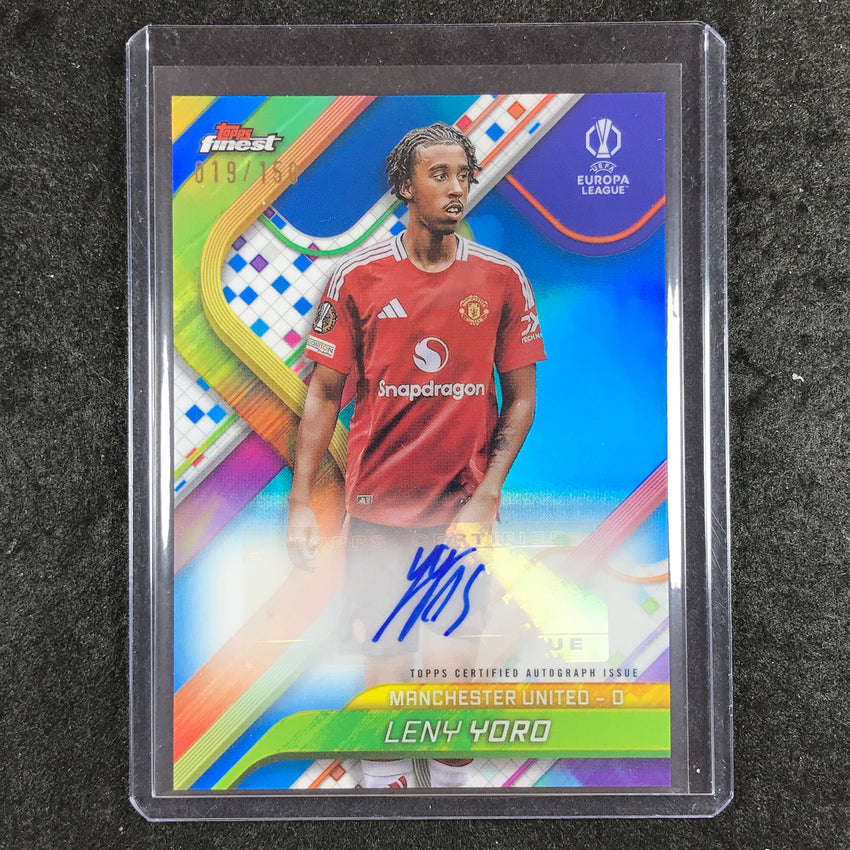 2024-25 Topps Finest UEFA Club Comp LENY YORO Base Auto Blue 19/150