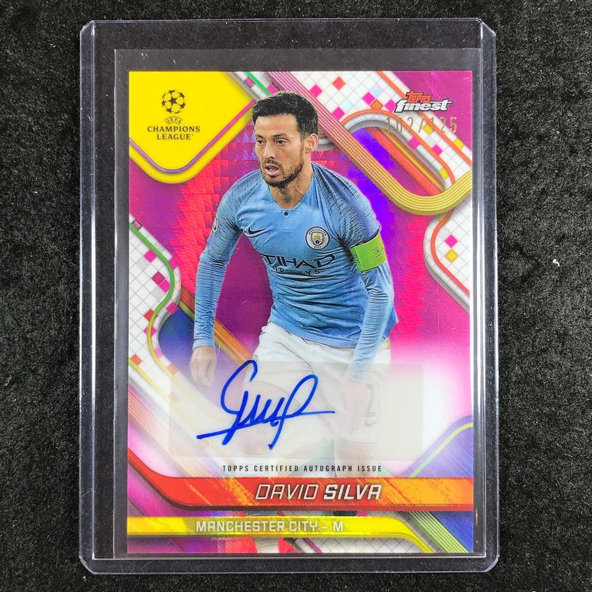 2024-25 Topps Finest UEFA Club Comp DAVID SILVA Base Auto Pink Prism 102/125