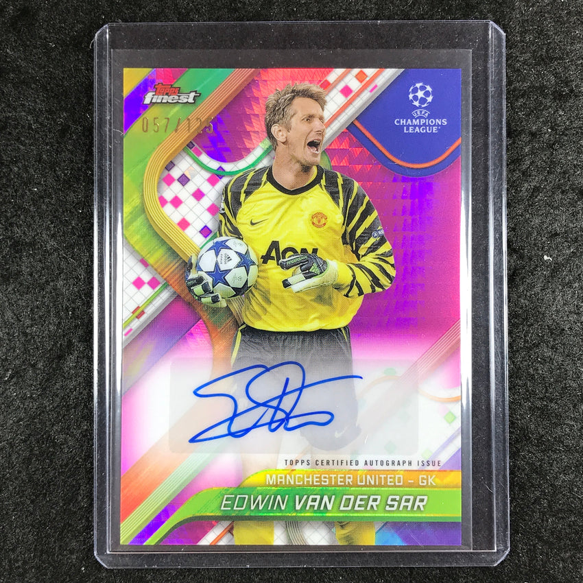 2024-25 Topps Finest UEFA Club Comp EDWIN VAN DER SAR Auto Pink Prism 57/125
