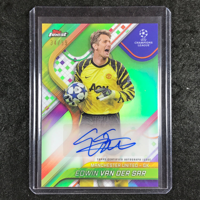 2024-25 Topps Finest UEFA Club Comp EDWIN VAN DER SAR Base Auto Neon Green 34/99