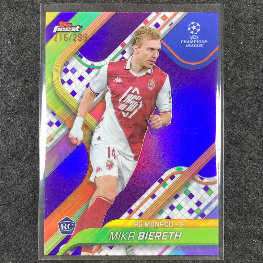 2024-25 Topps Finest UEFA Club Comp MIKA BIERETH Rookie Base Purple /299 #113