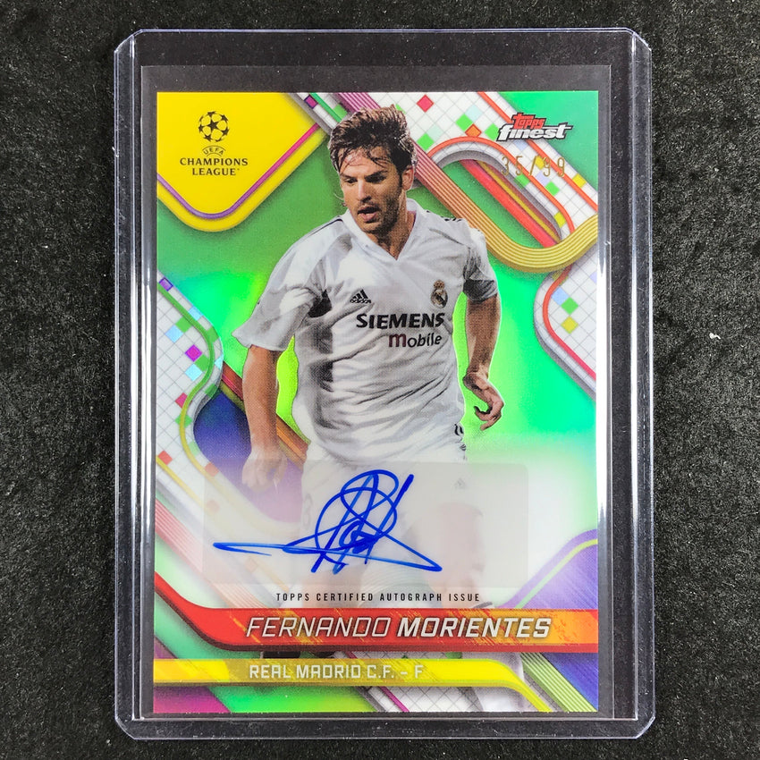 2024-25 Topps Finest UEFA Club Comp FERNANDO MORIENTES Auto Neon Green 35/99