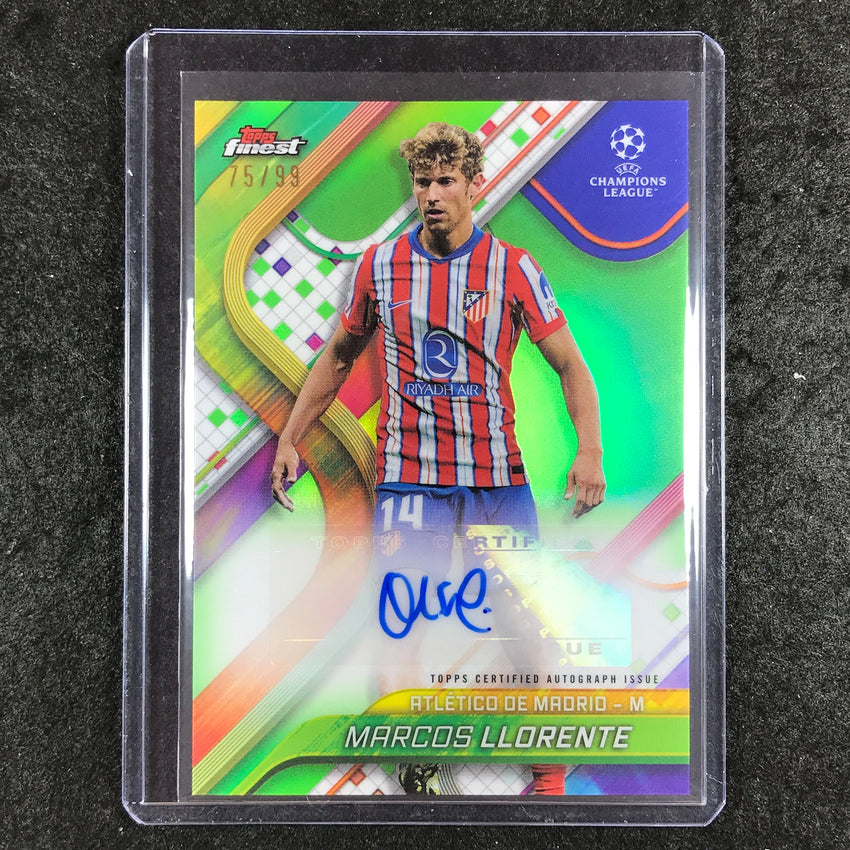 2024-25 Topps Finest UEFA Club Comp MARCOS LLORENTE Base Auto Neon Green 75/99