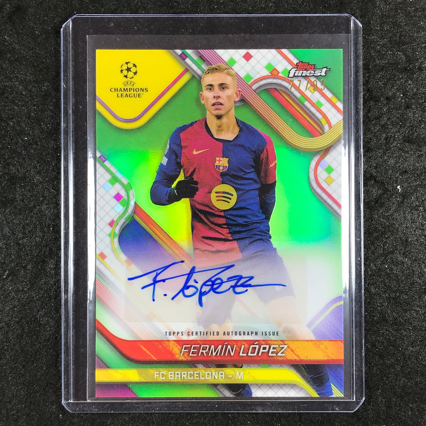 2024-25 Topps Finest UEFA Club Comp FERMIN LOPEZ Base Auto Neon Green 77/99
