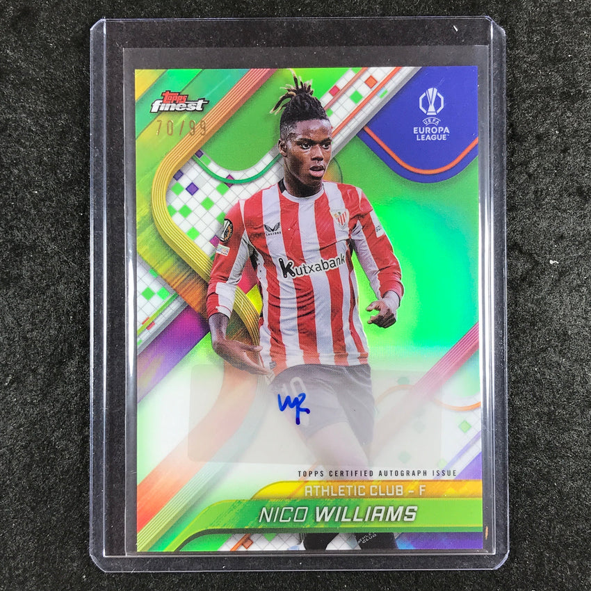 2024-25 Topps Finest UEFA Club Comp NICO WILLIAMS Base Auto Neon Green 70/99