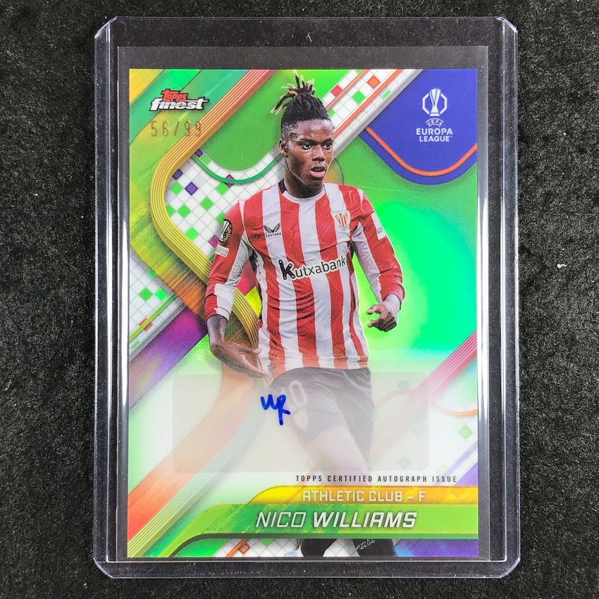 2024-25 Topps Finest UEFA Club Comp NICO WILLIAMS Base Auto Neon Green 56/99
