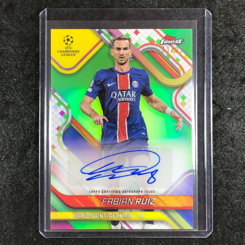 2024-25 Topps Finest UEFA Club Comp FABIAN RUIZ Base Auto Neon Green 71/99