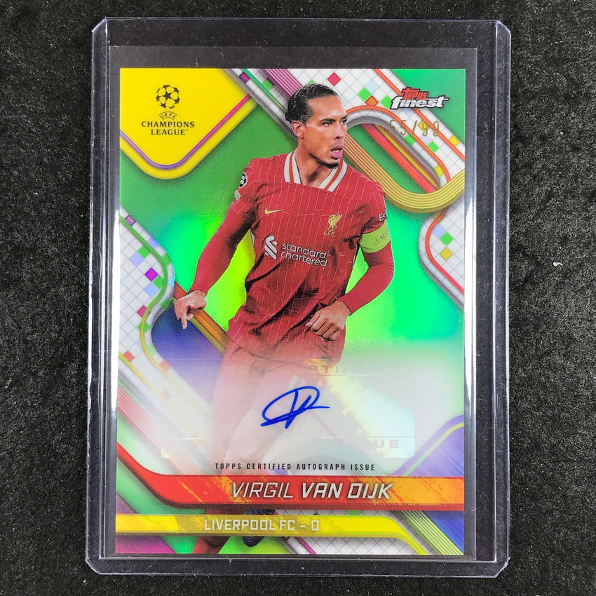 2024-25 Topps Finest UEFA Club Comp VIRGIL VAN DIJK Base Auto Neon Green 55/99