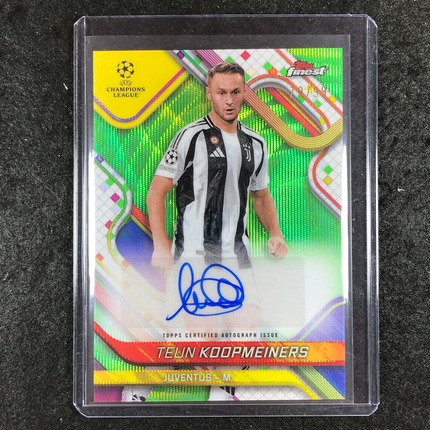 2024-25 Topps Finest UEFA Club Comp TEUN KOOPMEINERS Auto Neon Green Wave 79/99