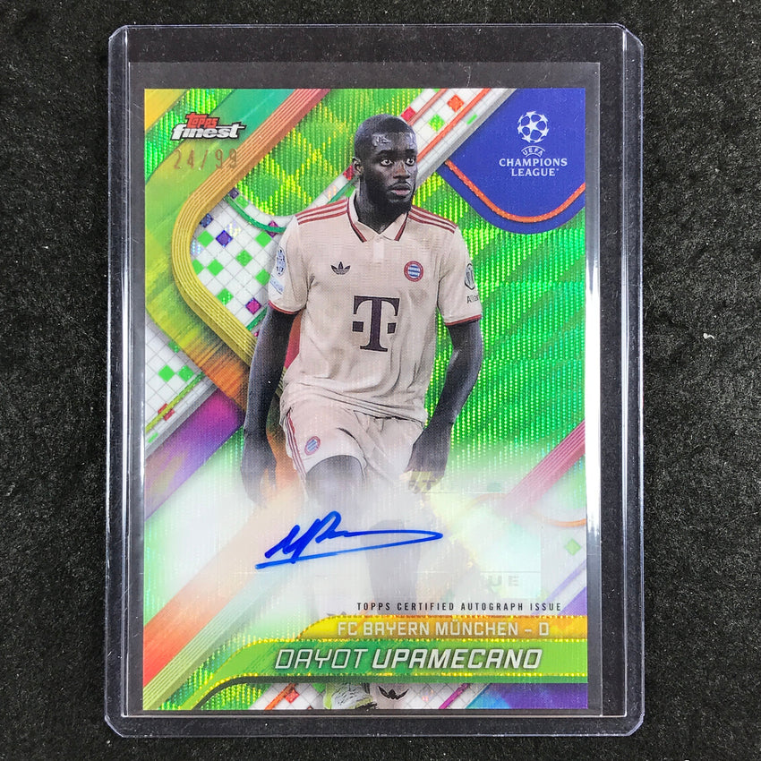2024-25 Topps Finest UEFA Club Comp DAYOT UPAMECANO Auto Neon Green Wave 24/99