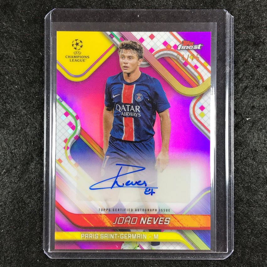 2024-25 Topps Finest UEFA Club Comp JOAO NEVES Base Auto Magenta 4/75