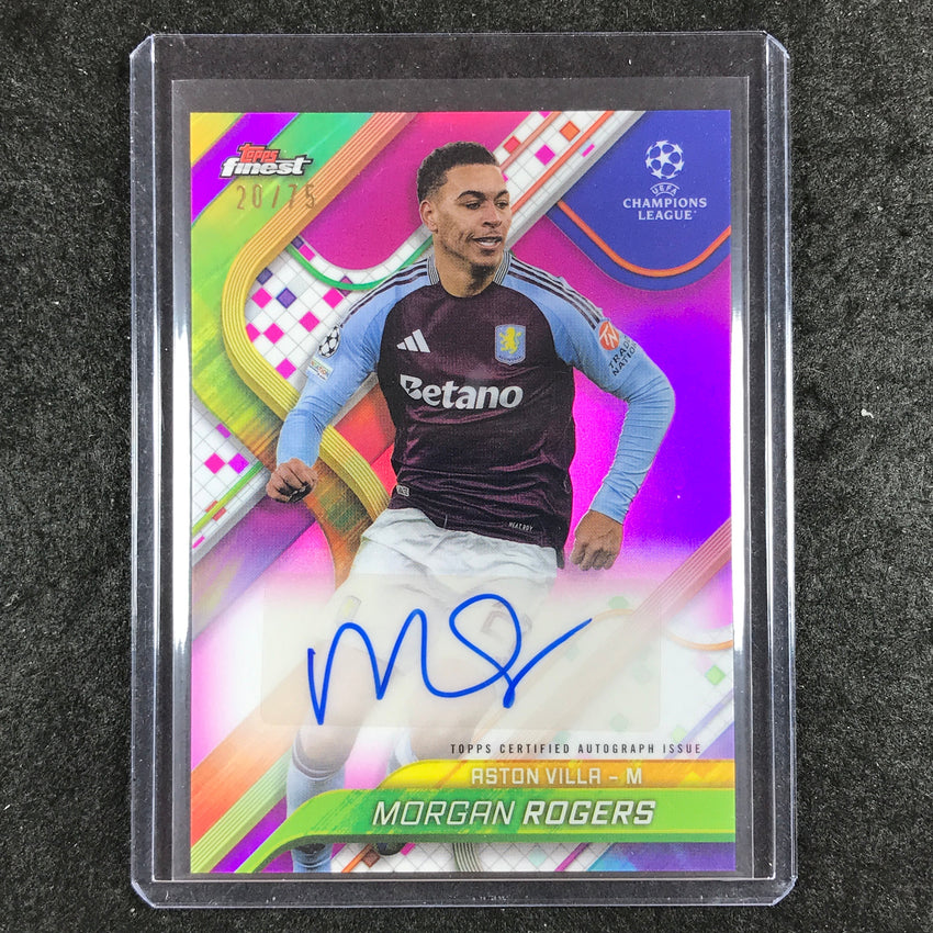 2024-25 Topps Finest UEFA Club Comp MORGAN ROGERS Base Auto Magenta 20/75