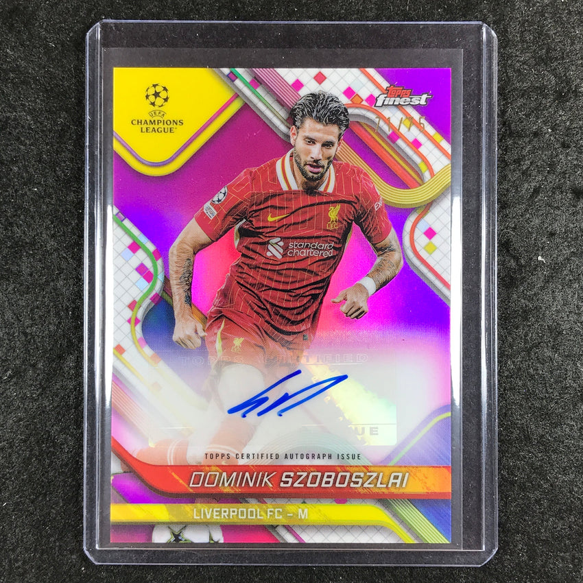2024-25 Topps Finest UEFA Club Comp DOMINIK SZOBOSZLAI Base Auto Magenta 71/75