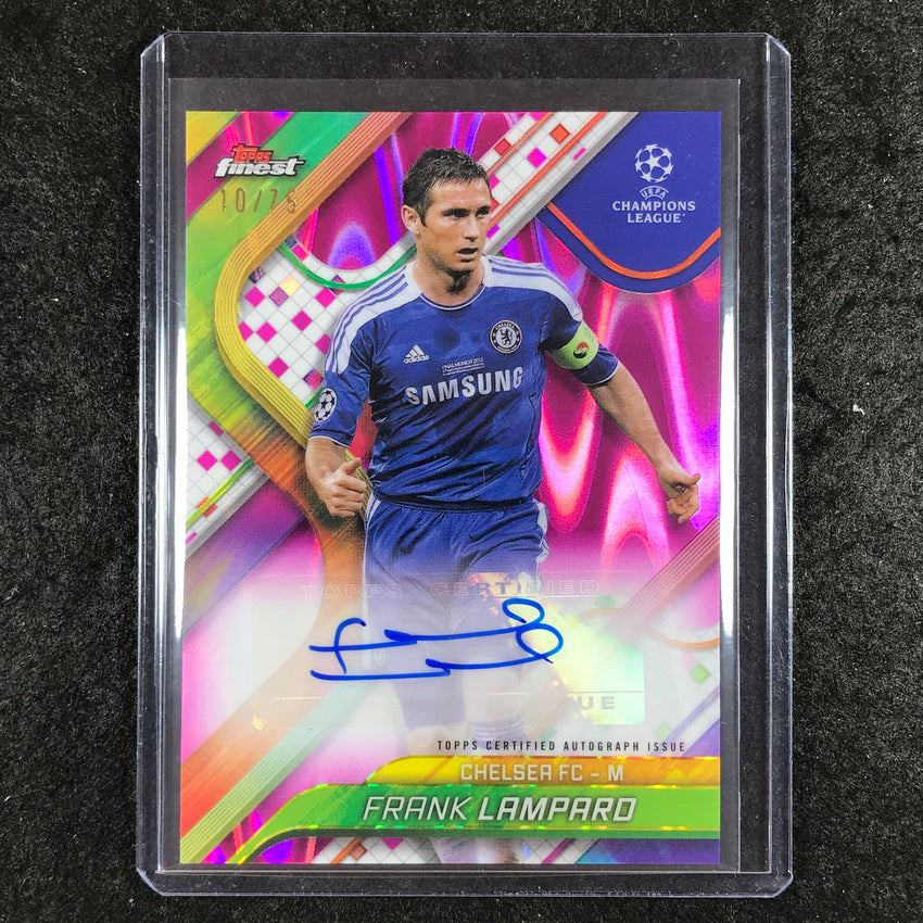 2024-25 Topps Finest UEFA Club Comp FRANK LAMPARD Base Auto Magenta Wave 10/75