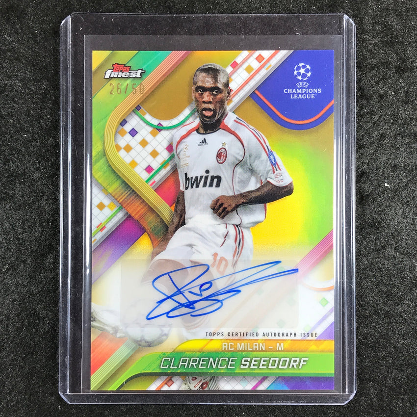 2024-25 Topps Finest UEFA Club Comp CLARENCE SEEDORF Base Auto Gold 26/50