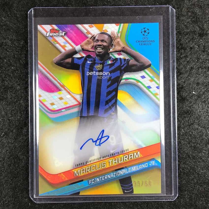 2024-25 Topps Finest UEFA Club Comp MARCUS THURAM Base Auto Gold 39/50