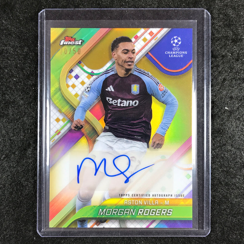 2024-25 Topps Finest UEFA Club Comp MORGAN ROGERS Base Auto Gold 20/50