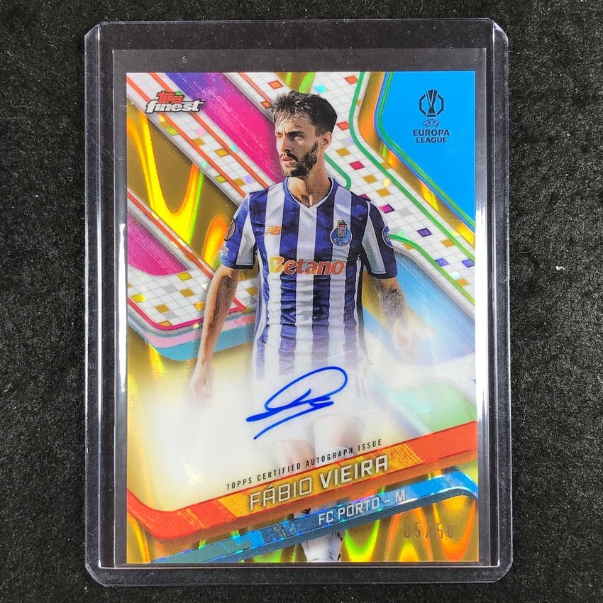 2024-25 Topps Finest UEFA Club Comp FABIO VIEIRA Base Auto Gold Wave 5/50
