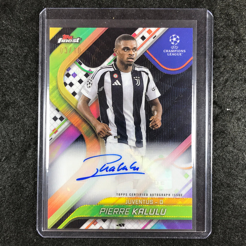 2024-25 Topps Finest UEFA Club Comp PIERRE KALULU Base Auto Black 3/10