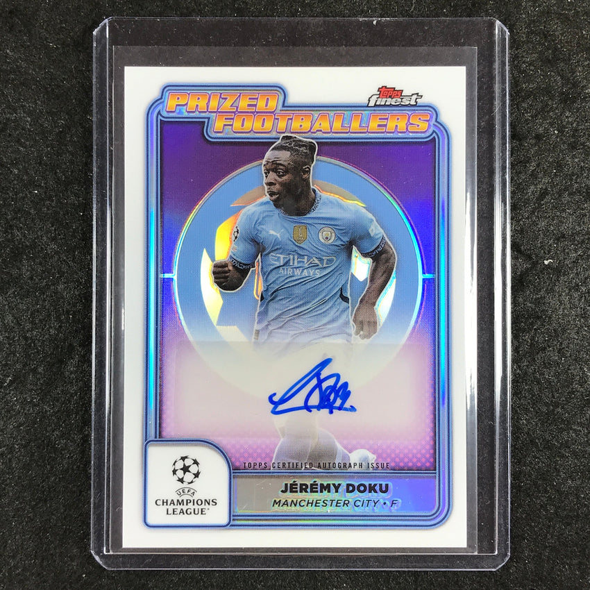 2024-25 Topps Finest UEFA Club Comp JEREMY DOKU Prized Footballers Auto #JD