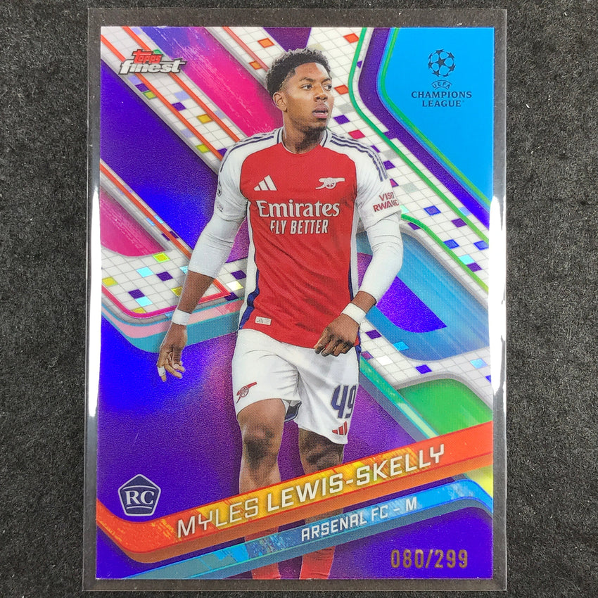 2024-25 Topps Finest UEFA Club Comp MYLES LEWIS-SKELLY Rookie Purple /299 #125