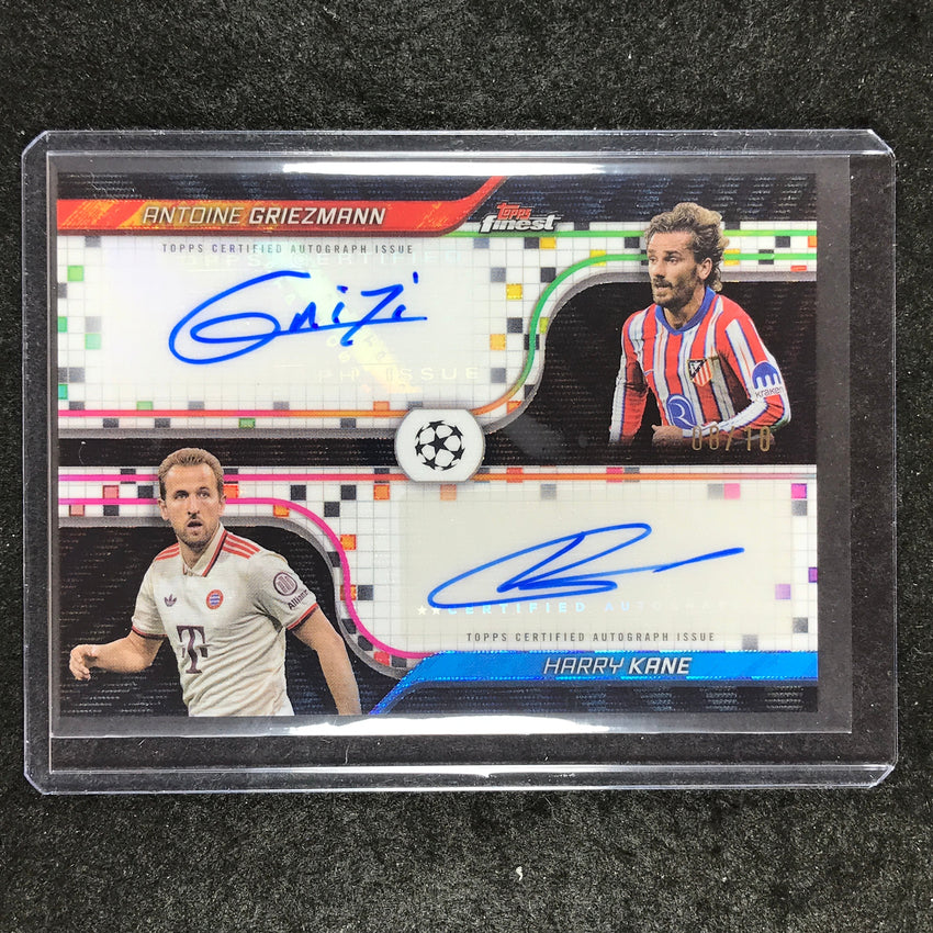 2024-25 Finest UEFA Club Comp GRIEZMANN HARRY KANE Dual Autograph Black 8/10