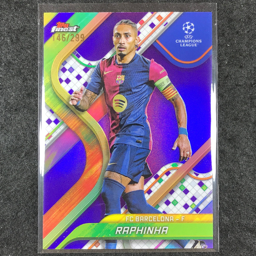 2024-25 Topps Finest UEFA Club Comp RAPHINHA Base Purple /299 #132