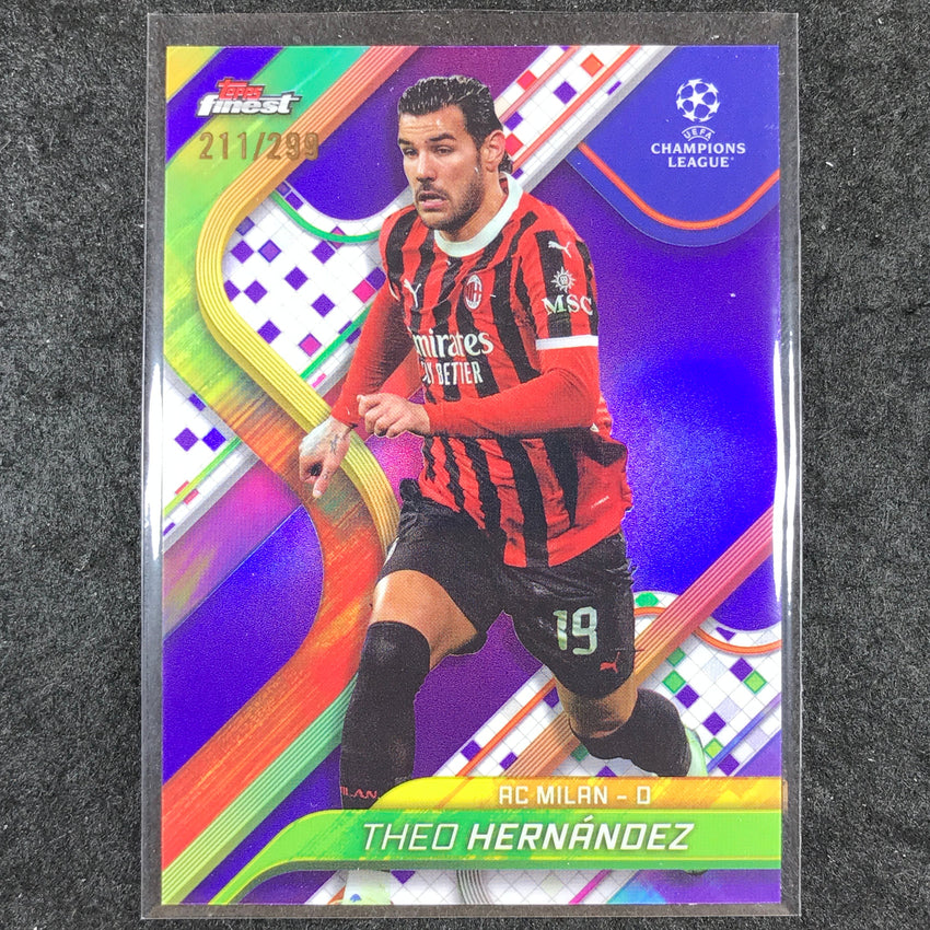 2024-25 Topps Finest UEFA Club Comp THEO HERNANDEZ Base Purple /299 #143