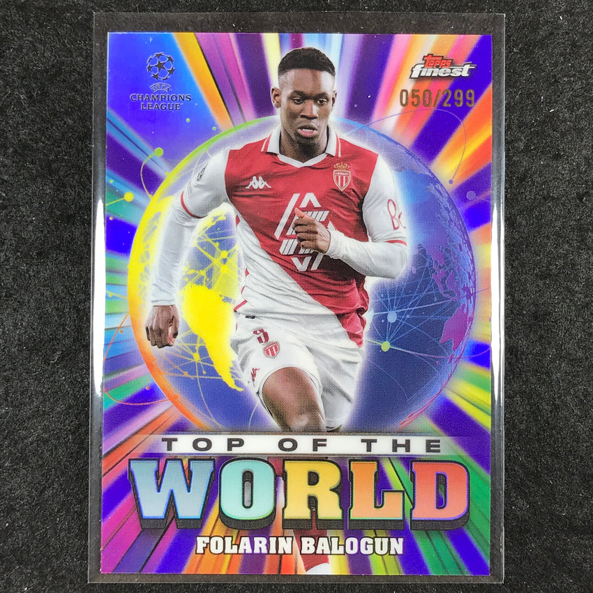 2024-25 Finest UEFA Club Comp FOLARIN BALOGUN Top of the World Purple /299 #18