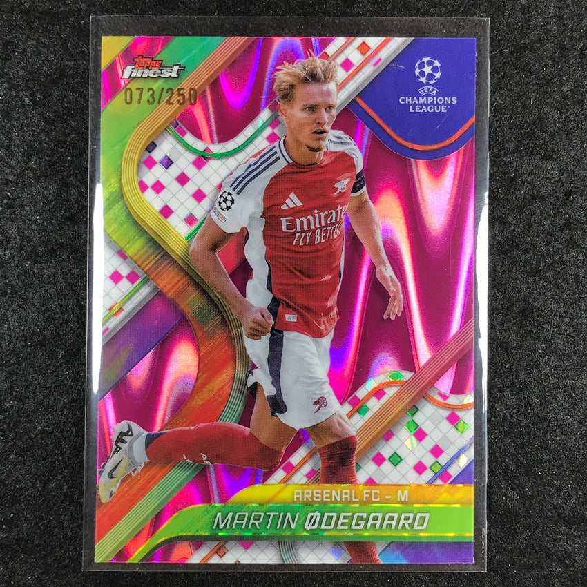 2024-25 Topps Finest UEFA Club Comp MARTIN ODEGAARD Pink RayWave /250 #8