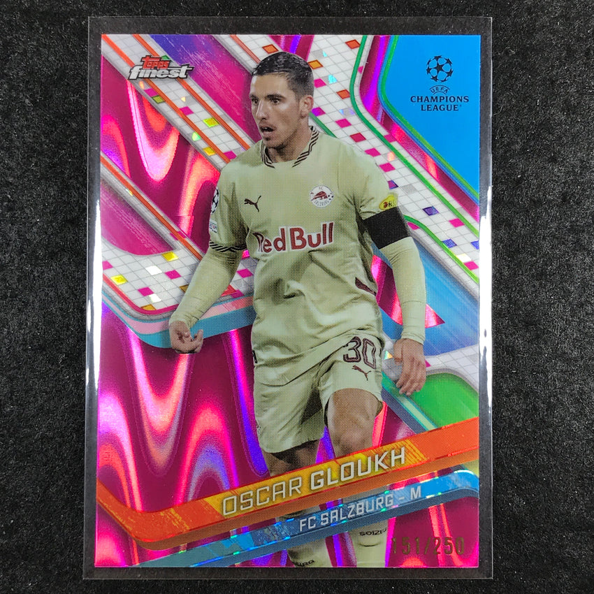 2024-25 Topps Finest UEFA Club Comp OSCAR GLOUKH Pink RayWave /250 #13